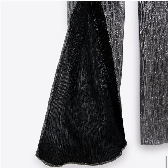 NWT ZARA Sparkly Wrap Front Pants M - Picture 5 of 5